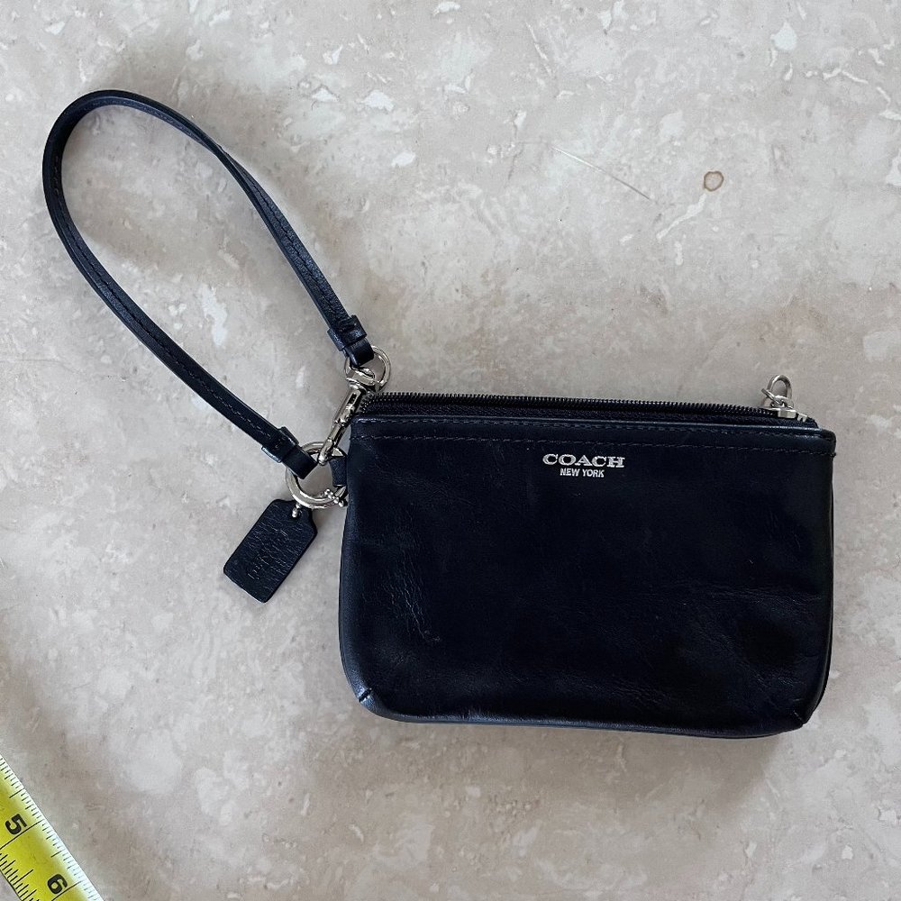 Coach Black Leather Wristlet Wallet